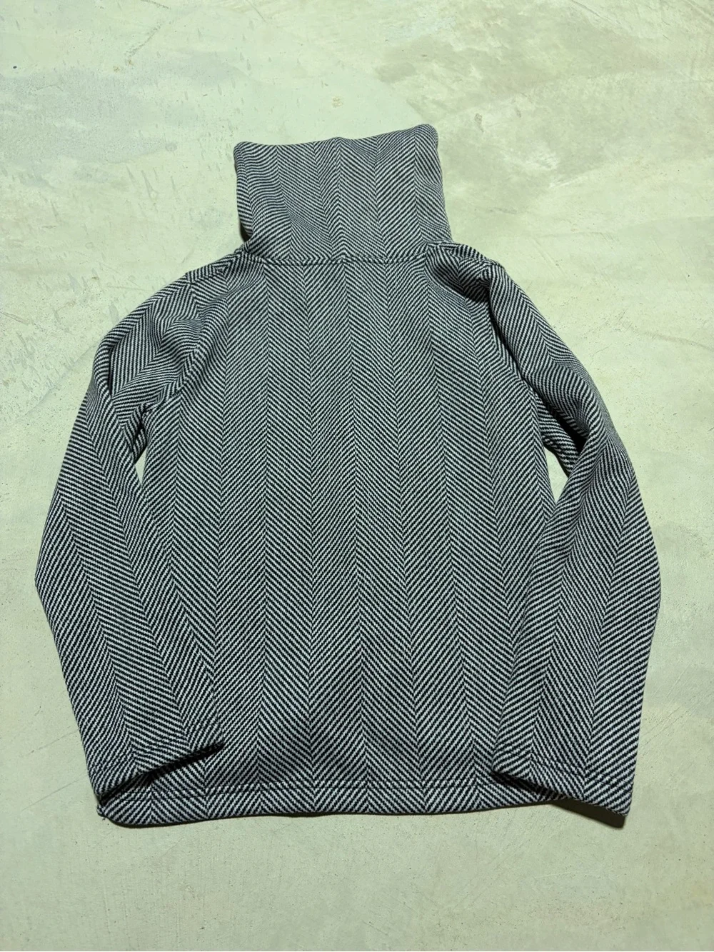 J. Crew Chevron Pattern Funnel Neck Pullover in Black & White medium